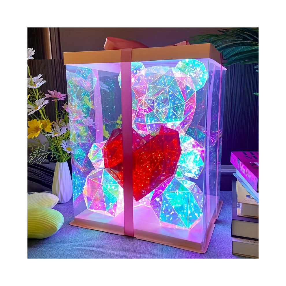 (Type B) Enchanting LED Bear Figurine - USB & Battery Powered