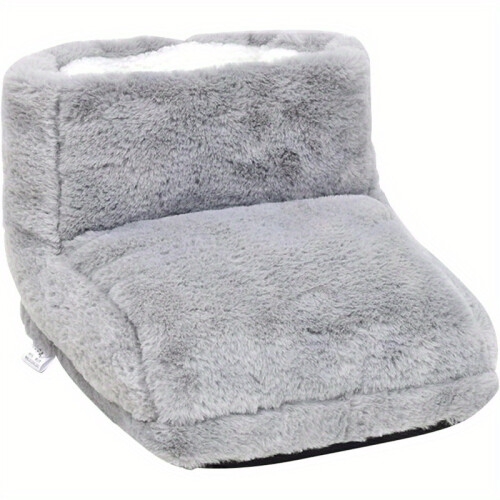 (1 Set) Cozy Plush Winter Slippers with Removable & Washable Foot Warmer