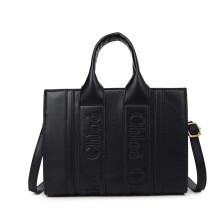(Black) New Letter Tote Bag Korean Style Crossbody Bag