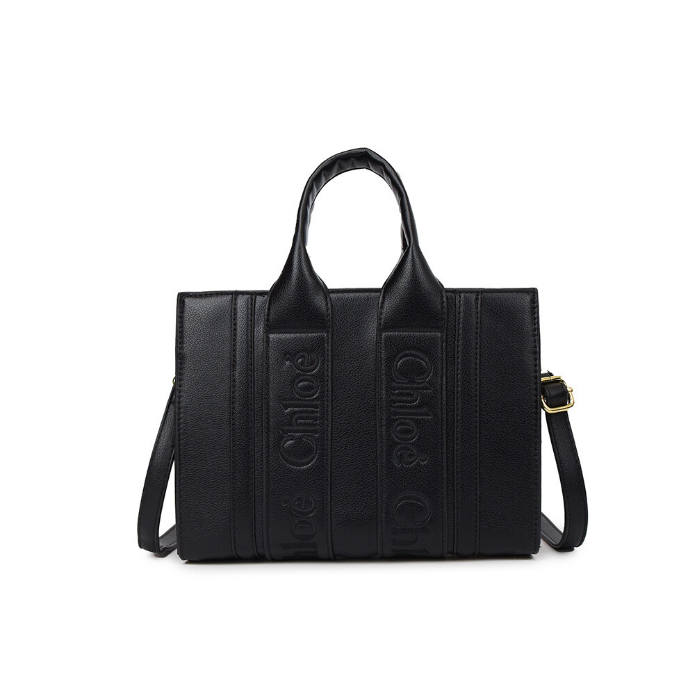 (Black) New Letter Tote Bag Korean Style Crossbody Bag