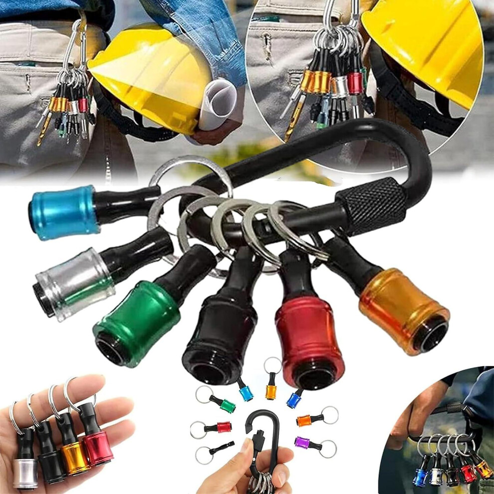 6Pcs Hexagonal Screwdriver Head Bracket Hiking Buckle, Hex Shank Screwdriver Bits Holder, Carabiner Set 8795863439624