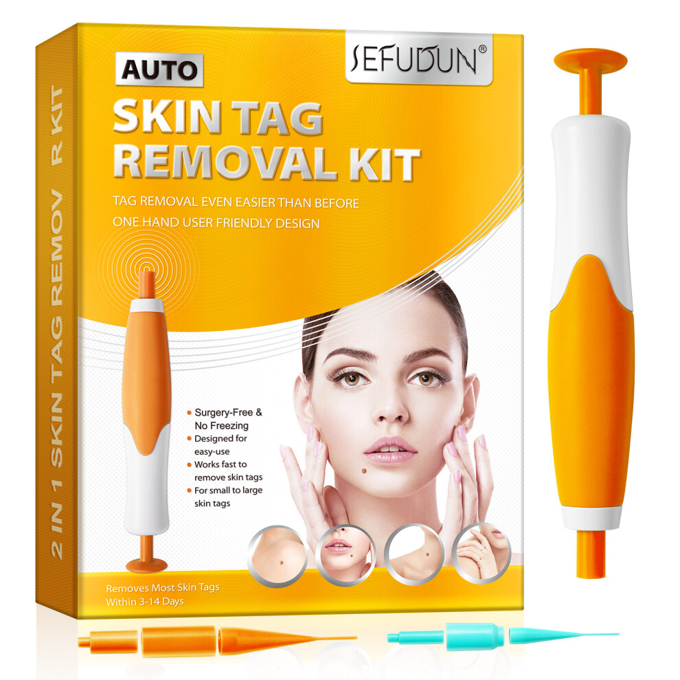 Photos - Facial Cleansing Brush  Double-ended Wart Removal Pen Set, Skin Tag Removal Pen, Mole Removal, Corns Remova(SF Orange Double Head Wart Remover Kit)
