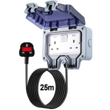 (25M) Outdoor 13A 2 Gang With Extension Lead Socket