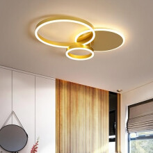 (3 Head - Dimmable) LED Ceiling Light Gold Ring Aluminum Fixture Chandelier Lights