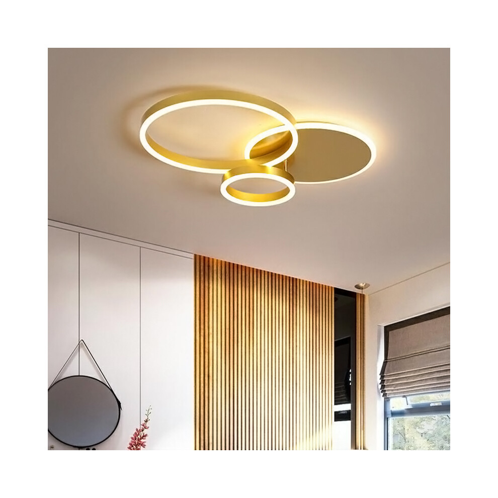 (3 Head - Dimmable) LED Ceiling Light Gold Ring Aluminum Fixture Chandelier Lights-image-OPC-P87FJJ7-NEW