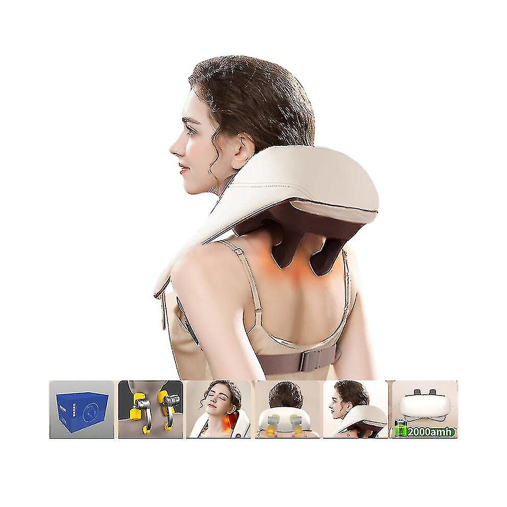 Beige (Beige) Massagers For Neck And Shoulder With Heat, Neck And Back Massager