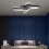 Living And Home Black Minimalistic Oval LED Semi Flush Ceiling Light 2