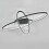 Living And Home Black Minimalistic Oval LED Semi Flush Ceiling Light 3