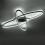 Living And Home Black Minimalistic Oval LED Semi Flush Ceiling Light 4