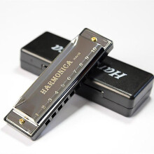 (Black) Harmonica 10 Holes Harp 20 C Tone Diatonic Harp Key C Blues Jazz Band Mouth Organ Harp Early Education Baby Music Sense Training