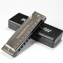 (Sliver) Harmonica 10 Holes Harp 20 C Tone Diatonic Harp Key C Blues Jazz Band Mouth Organ Harp Early Education Baby Music Sense Training