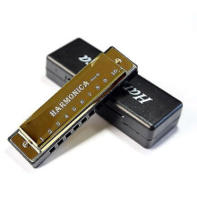 (Gold) Harmonica 10 Holes Harp 20 C Tone Diatonic Harp Key C Blues Jazz Band Mouth Organ Harp Early Education Baby Music Sense Training