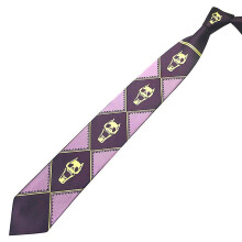 (Purple-Zipper Tie) Anime Jojo's Bizarre Adventure Kira Yoshikage Cosplay Ties Pendant Kujo Jotaro Neck Tie Props Fashion Necktie