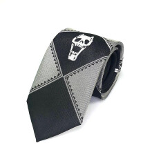 (Gray-Hand Tie) Anime Jojo's Bizarre Adventure Kira Yoshikage Cosplay Ties Pendant Kujo Jotaro Neck Tie Props Fashion Necktie