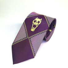 (Purple-Hand Tie) Anime Jojo's Bizarre Adventure Kira Yoshikage Cosplay Ties Pendant Kujo Jotaro Neck Tie Props Fashion Necktie