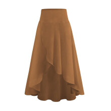 (XL, Tan) Women's High Waist Long Skirt Elegant Drape Skirt Available In Plus Size
