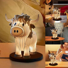 Cute Highland Cow Table Lamp, Bedside Mini Animal Table Lamp Bedside Lamp for Living Room Bedroom, Dormitory Office Lamp