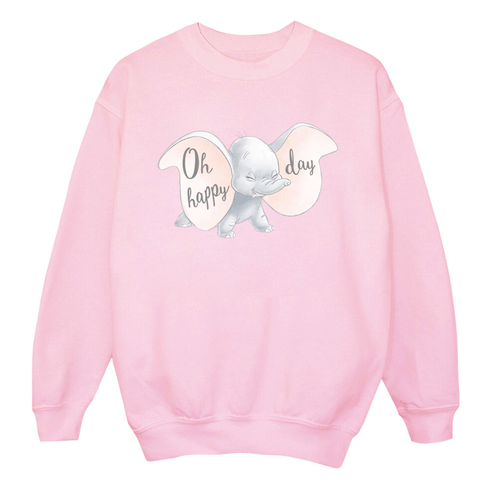 (5-6 Years, Baby Pink) Disney Girls Dumbo Happy Day Sweatshirt