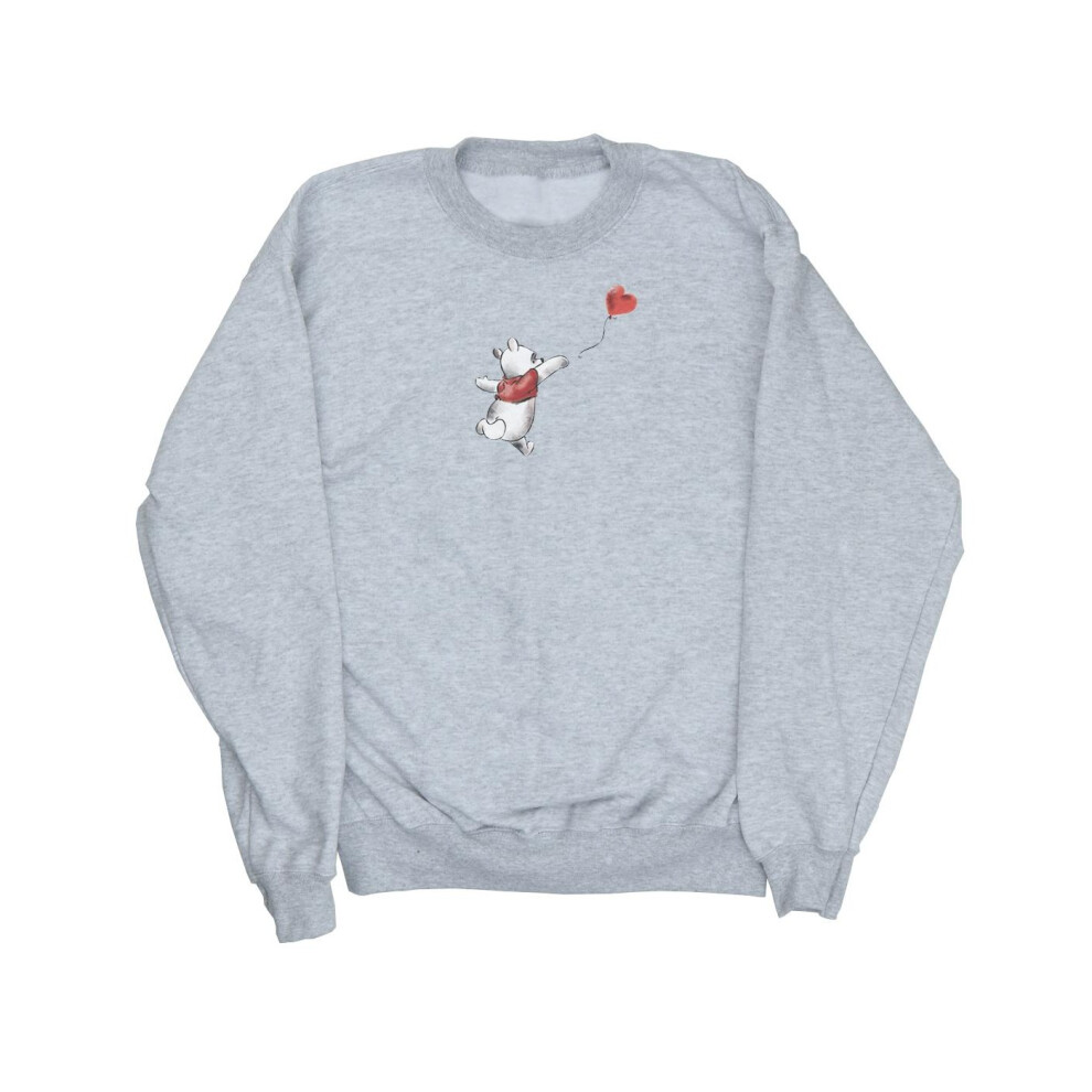 (L, Sports Grey) Disney Mens Winnie The Pooh Balloon Sweatshirt