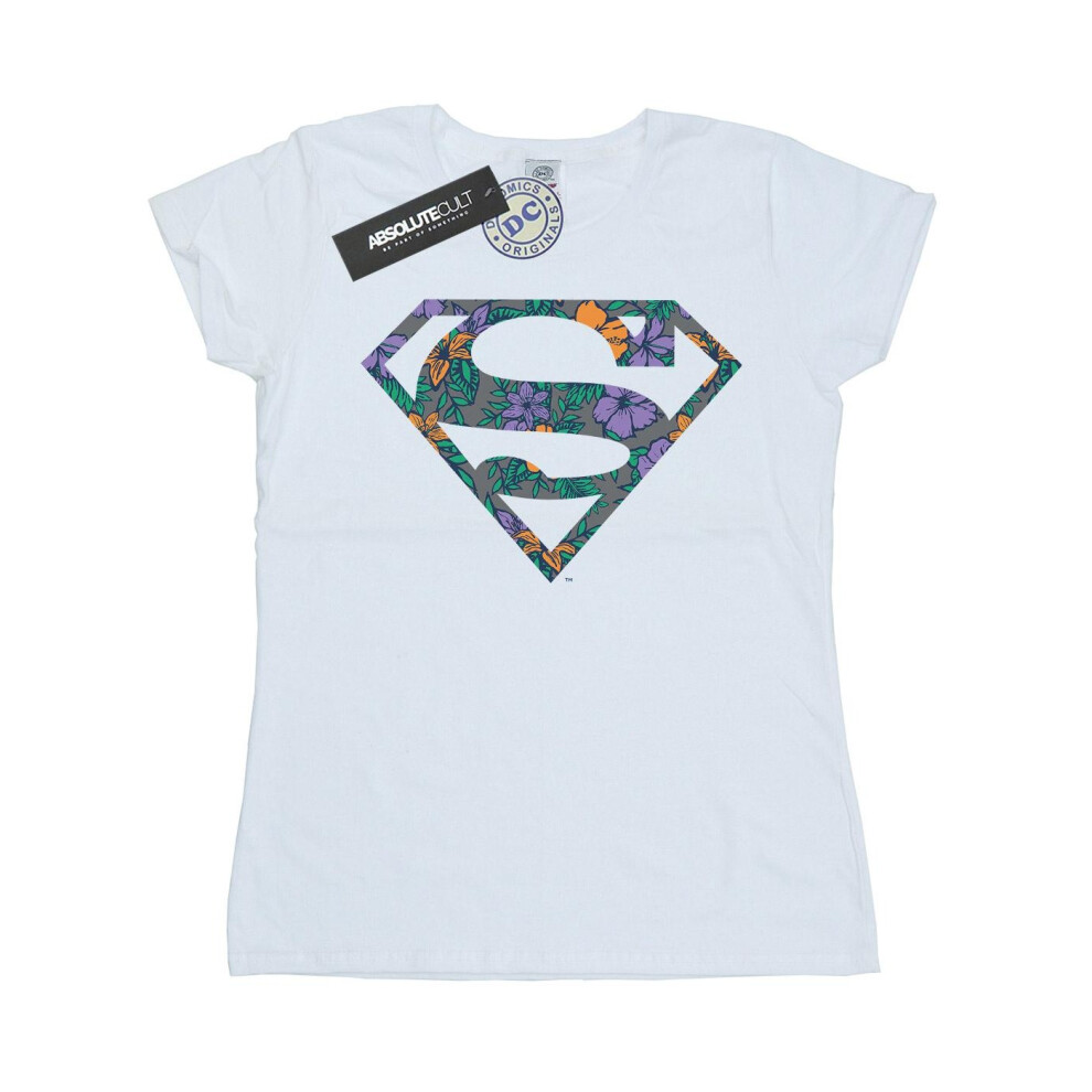 Superman Floral Logo 1 Cotton T-Shirt