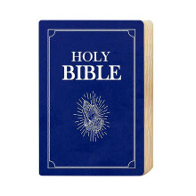 (Blue) Bible Pillow Book Plush Throw Cushion Realistic Looking Wear Resistant Friendly to Skin Non-Fading Christian Home Accent Sofa Cushion Decor