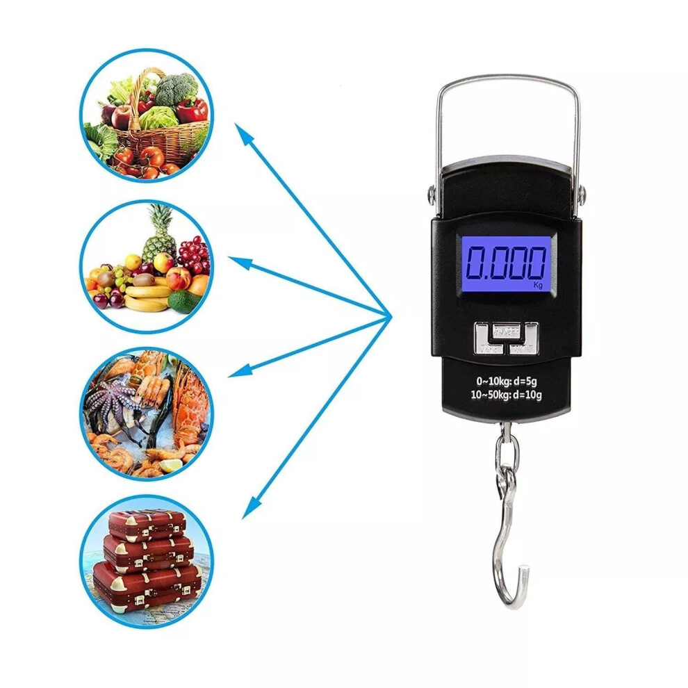 50KG LCD Digital Travel Portable Handheld Weighing Luggage Scales