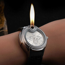 (WH) Vintage Antique Lighter, Reusable Windproof Lighter, Cool Watch Lighter, Unique Birthday For Men Husband Boyfriend