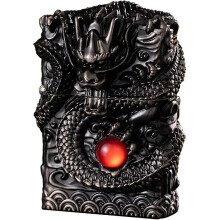 (Black White) Cool Lighter, Windproof Carving Dragon Retro Lighter, Reusable Kerosene Grinding Wheel Lighter For Collection, Decoration, Gifts, Gifts (Excluding Fue