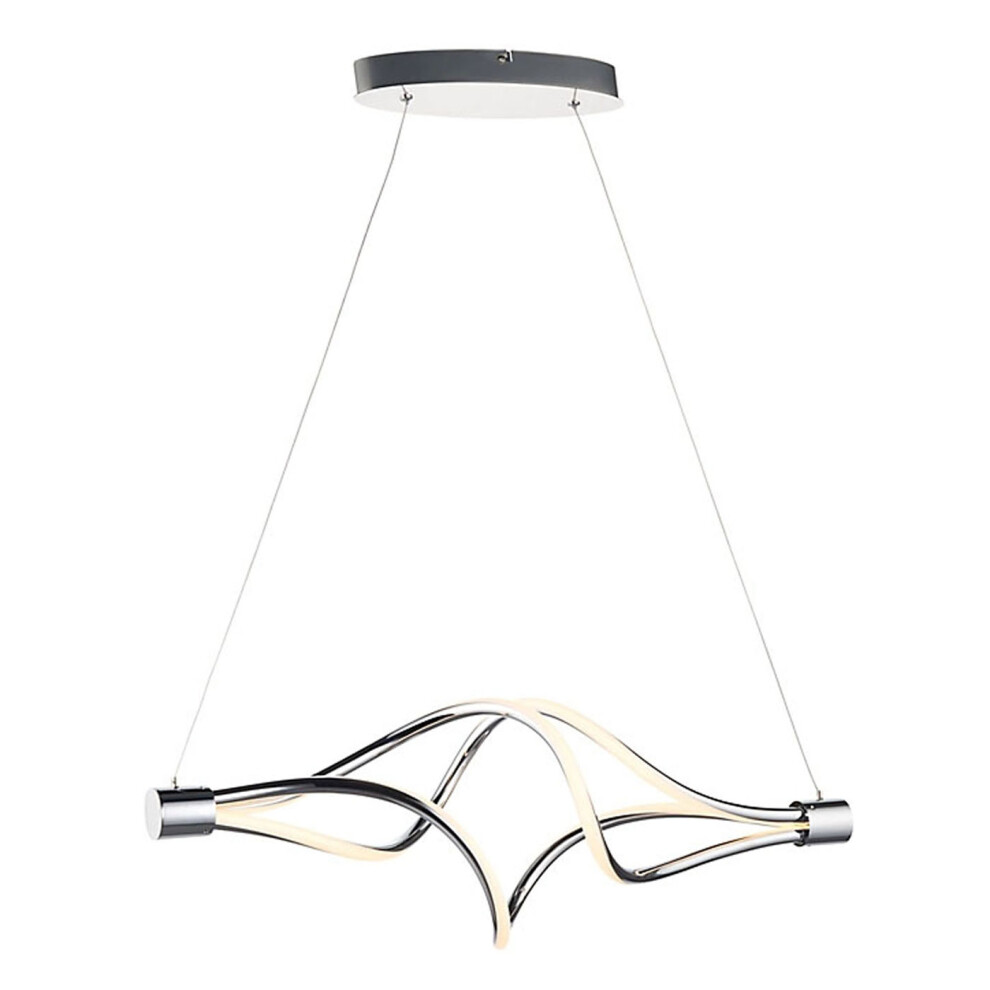 LED Ceiling Light Pendant Chrome Warm White 1238lm Living Room Bedroom 18.7W