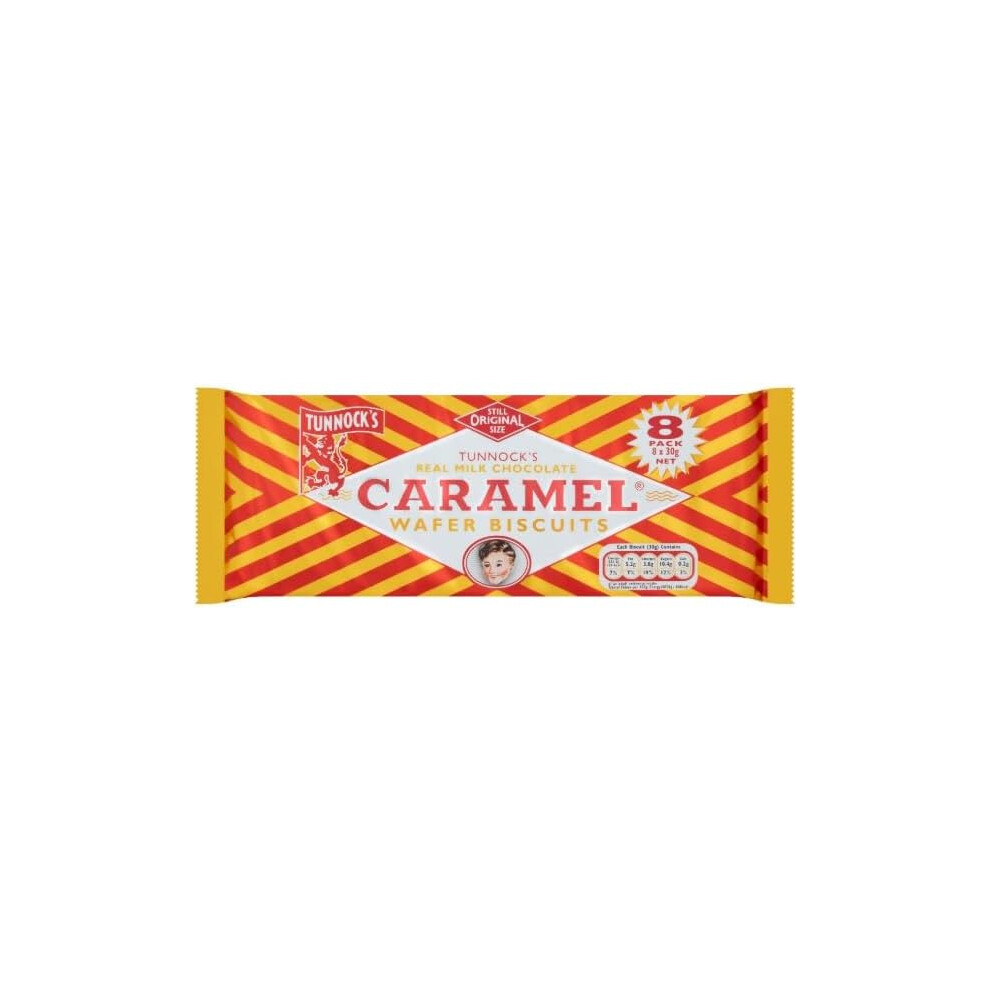 Kidzbuzz (Pack Of 4) Tunnocks Milk Chocolate Biscuit Caramel Wafers X8
