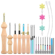 23pcs Punch Needle Kit, Wooden Punch Needle Set Adjustable for Adults Beginner Embroidery