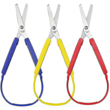 3 Pieces Colored Loop Scissors, Safety Self-opening Scissors, Easy Grip