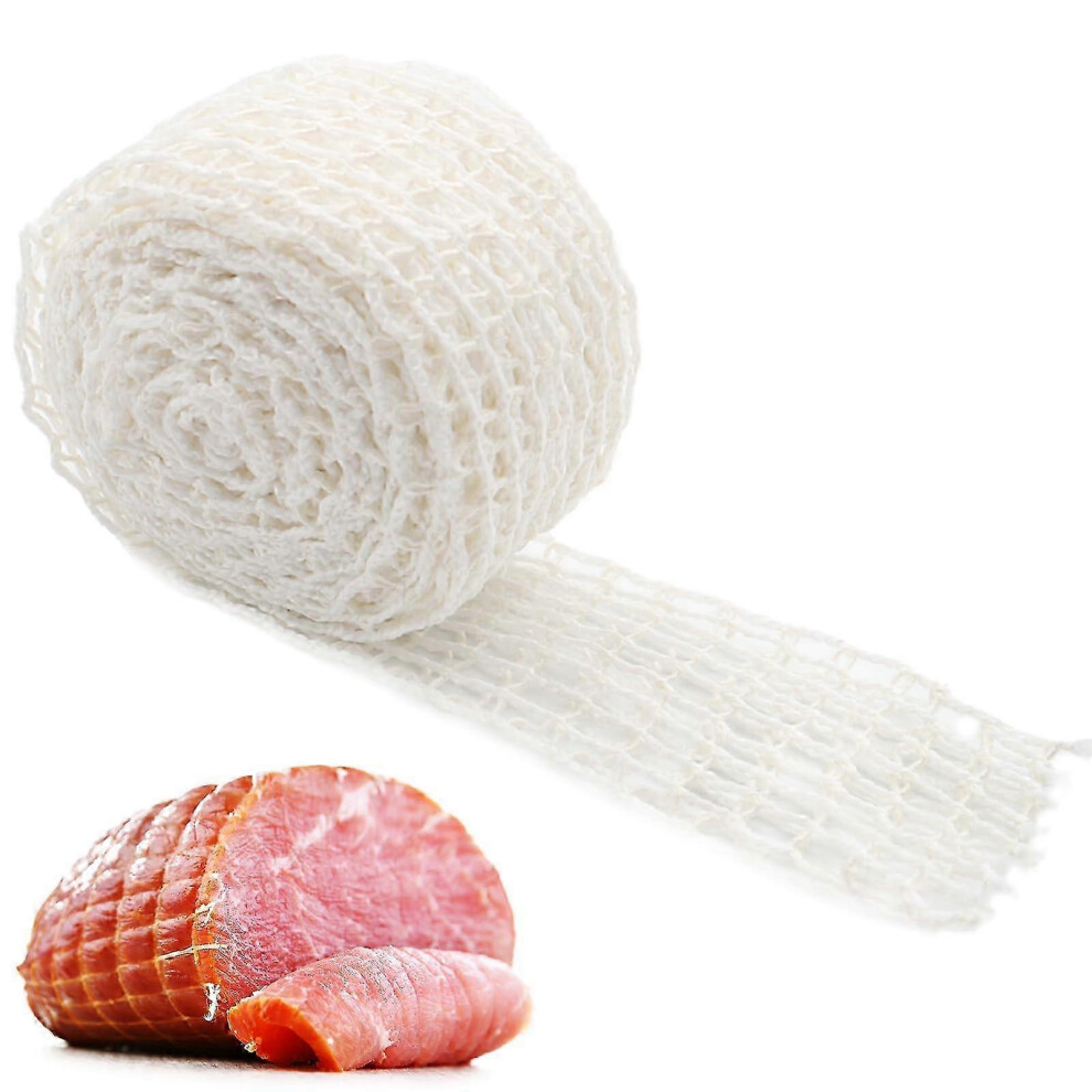 (1Pack) 5M Meat Netting Roll, Ham Sock Elastic Netting, Elastic Smoked Meat Poultry Ham Netting Meat Butcher Twine Net For Meat Cooking Smoking, Or Dr 3247719389454