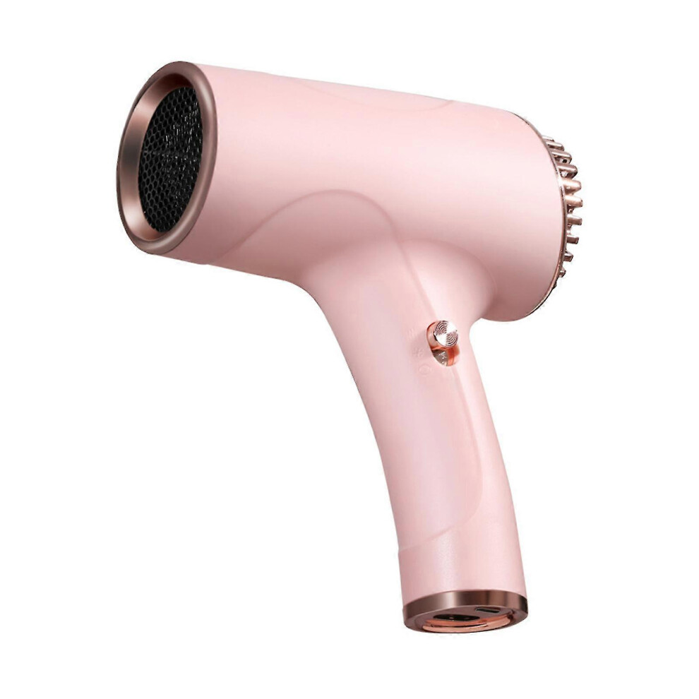 Pink (Uk, ) Hair Dryer Travel Portable Rechargeable Usb Cordless Hair Dryer Versatile Hairdressing Tool Js
