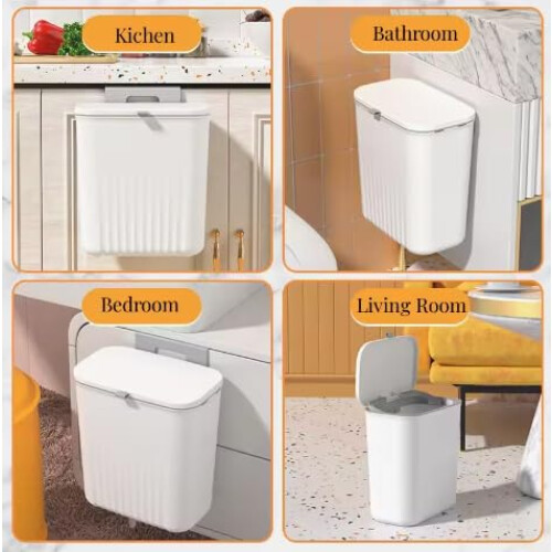DWD® Under Kitchen Counter Bin - 9.5 Litre White Hanging 2