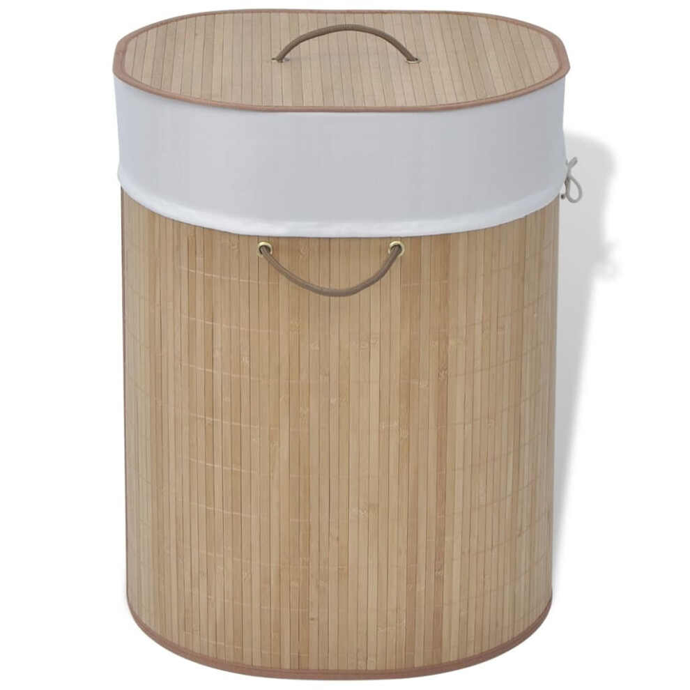 (light brown) Laundry Hamper Basket Bamboo Washing Clothes Bin Storage 3 Shapes Natural/Brown