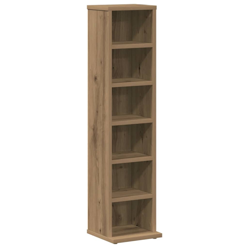 (artisan oak) vidaXL CD Cabinet Storage Oraniser Shelf Cabinet Display Shelf Engineered Wood