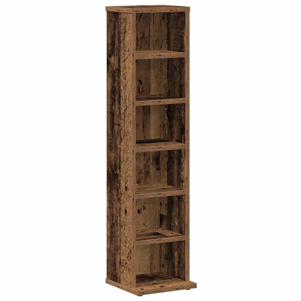 Vidaxl Cd Cabinet Old Wood 21X20x88 Cm Engineered Wood Cd Storage Unit