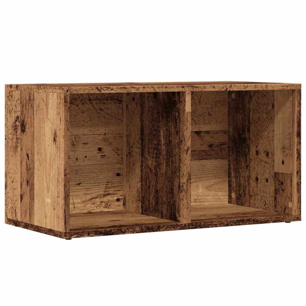 (old wood) vidaXL Vinyl Storage Box Recorder Collection Cabinet Cupboard Engineered Wood