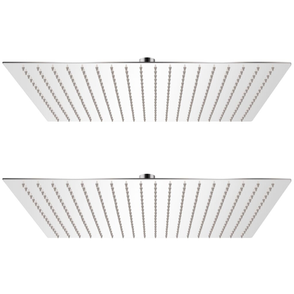 (50 x 50 cm/ 2 pcs) vidaXL 1/2x Rain Shower Head Stainless Steel Square Sprinkler Multi Sizes-image-OPC-PFW7MZF-NEW