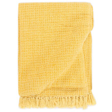 (mustard yellow, 160 x 210 cm) vidaXL Throw Cotton Warm Bed Sofa Armrest Couch Blanket Multi Sizes&Colours