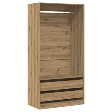 (artisan oak, 100 x 50 x 200 cm/ 4 drawers) vidaXL Wardrobe Clothing Storage Hanger Clothes Cabinet Closet Engineered Wood