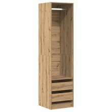 (artisan oak, 50 x 50 x 200 cm/ 4 drawers) vidaXL Wardrobe Clothing Storage Hanger Clothes Cabinet Closet Engineered Wood