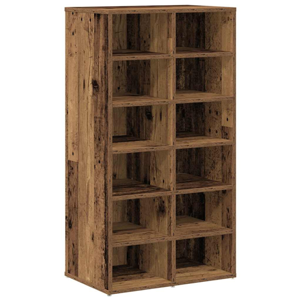 (old wood) vidaXL Shoe Rack Entryway Shoe Shelf Cabinet Shoe Cupboard Engineered Wood