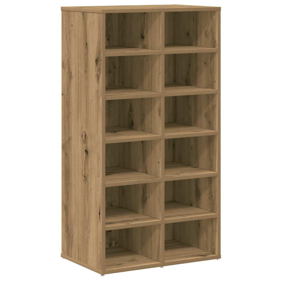 (artisan oak) vidaXL Shoe Rack Entryway Shoe Shelf Cabinet Shoe Cupboard Engineered Wood