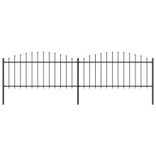 vidaXL Gartenzaun mit Speerspitze Stahl 337 x 75 cm Schwarz