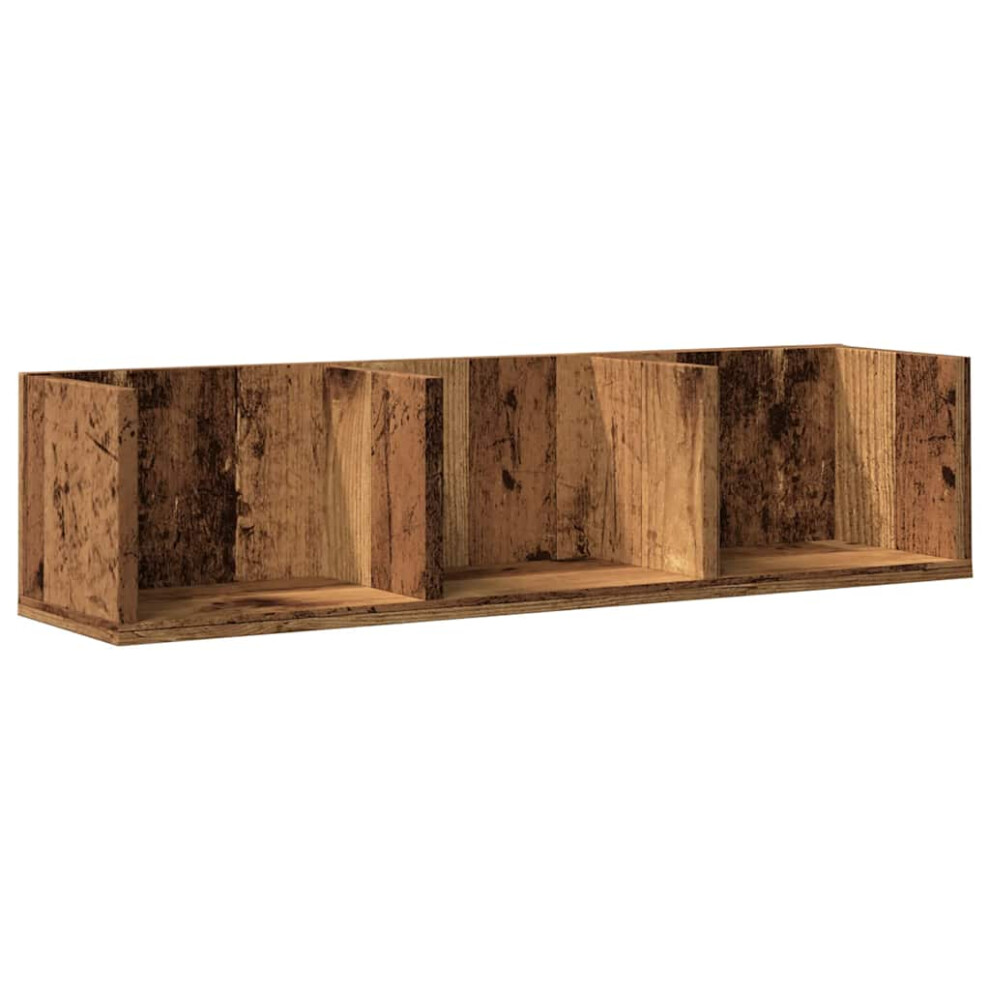 Vidaxl (Old Wood) Cd Wall Shelf Baby And Kids Room Wall Storage Cabinet Engineered Wood