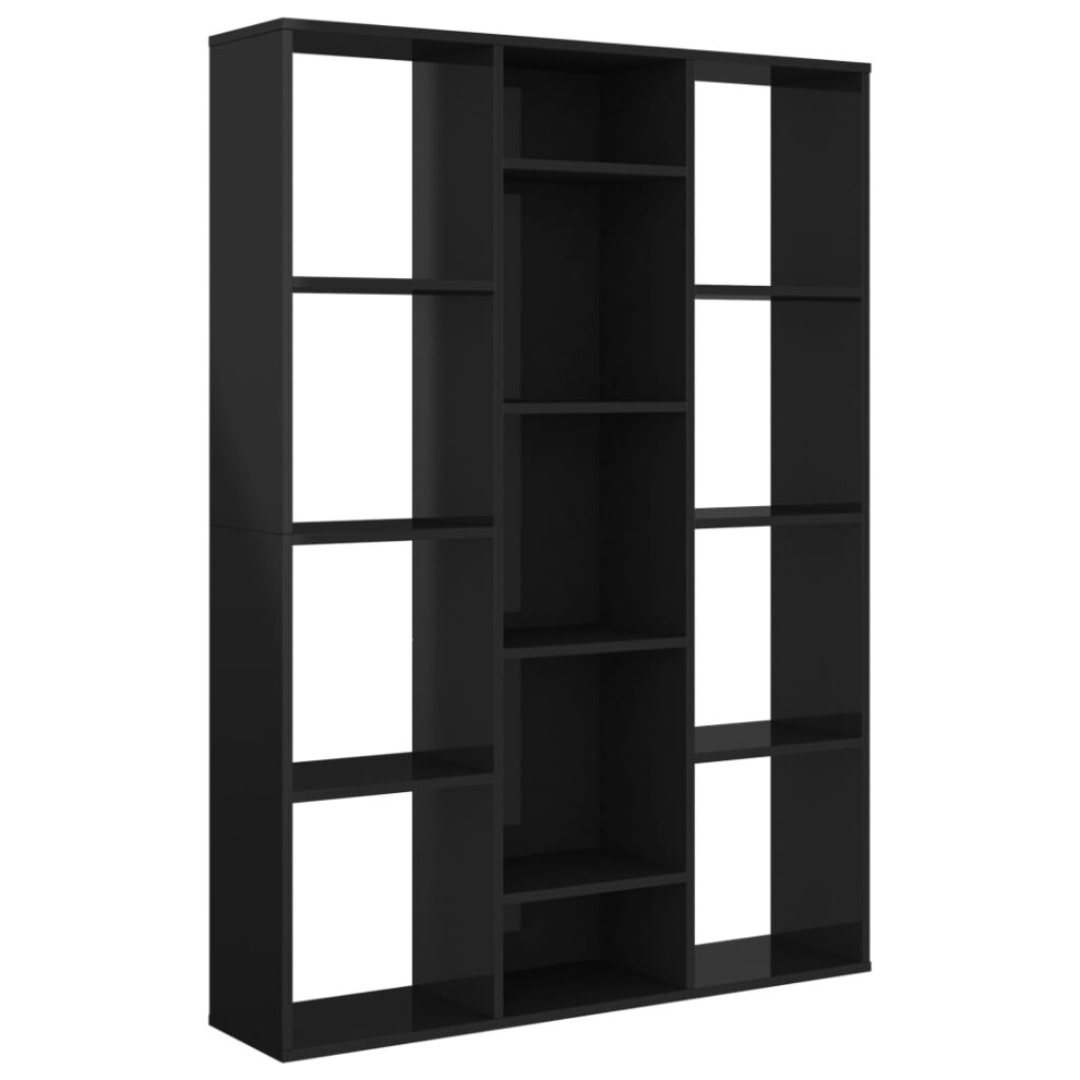 (high Gloss black) vidaXL Room Divider/Book Cabinet Privacy Screen Book Shelf Engineered Wood