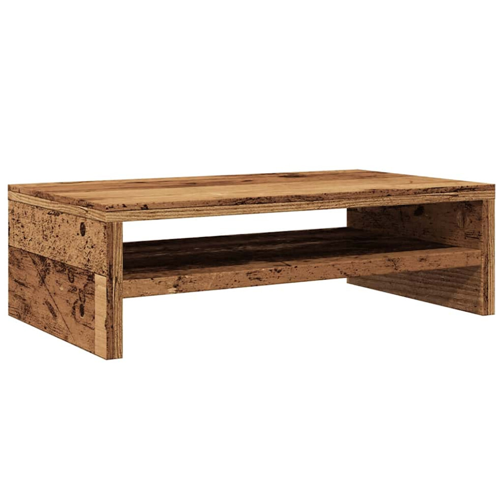 (old wood) vidaXL Monitor Stand With A Storage Shelf Chipboard TV Stand Multi Colours