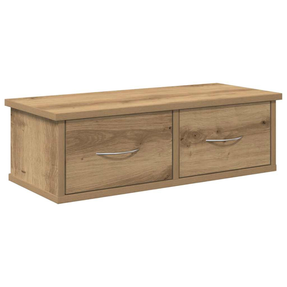 New Vidaxl (Artisan Oak) Wall-Mounted Drawer Shelf Wall Rack Storage Cabinet Engineered Wood 855859